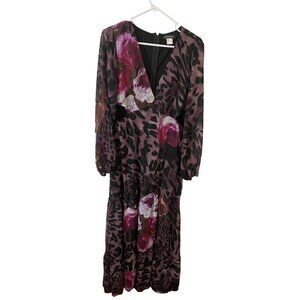 Venus Women's Long Sleeve Chiffon Bohemian Cut Out Maxi Dress - 12
